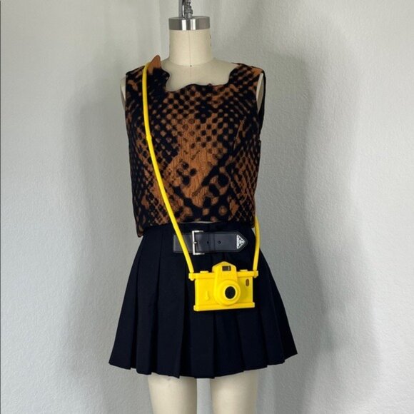 Moschino Barbie Yellow Camera Crossbody Phone Carrying Case Bag 15 Runway - Picture 5 of 11